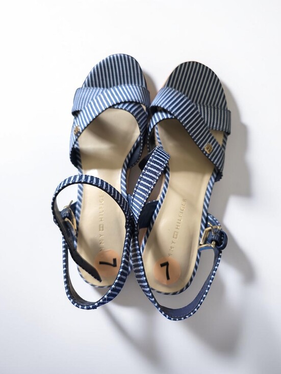 Tommy Hilfiger Shoes - Tommy Hilfiger Navy Stripe Platform Sandals